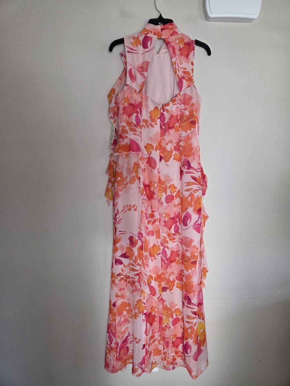 Eliza J Sleeveless Floral Ruffle Chiffon Maxi Dress Size 14 NWT $198 Romantic - Picture 3 of 9